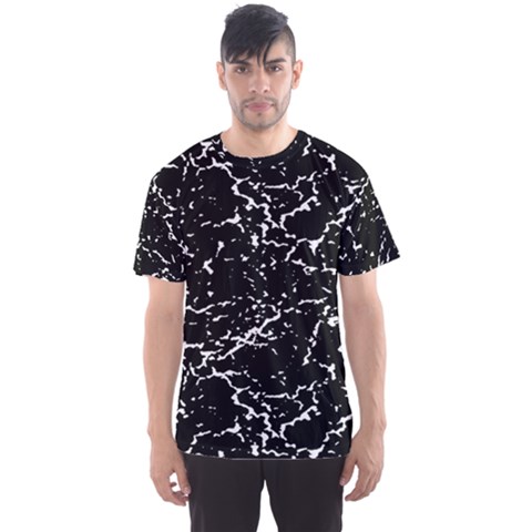 Black And White Grunge Abstract Print Men s Sport Mesh Tee by dflcprintsclothing