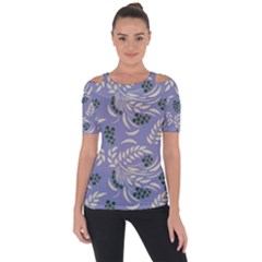 Folk Floral Pattern  Abstract Flowers Surface Design  Seamless Pattern Shoulder Cut Out Short Sleeve Top by Eskimos