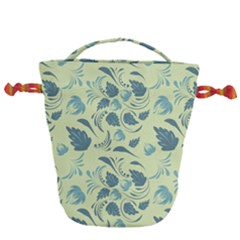 Folk Floral Pattern  Abstract Flowers Surface Design  Seamless Pattern Drawstring Bucket Bag by Eskimos