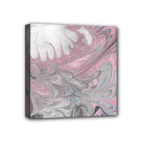 Painted Petals-marbling Mini Canvas 4  X 4  (stretched) by kaleidomarblingart