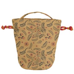 Folk Floral Pattern  Flowers Abstract Surface Design  Seamless Pattern Drawstring Bucket Bag by Eskimos