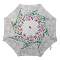 Minimal Silver Floral Marble A Hook Handle Umbrellas (small) by gloriasanchez