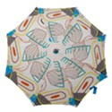 Pastel abstract pattern with beige, coffee color strap Hook Handle Umbrellas (Medium) View1