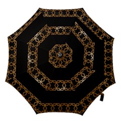Pattern Geometric Gold Black Hook Handle Umbrellas (large) by alllovelyideas