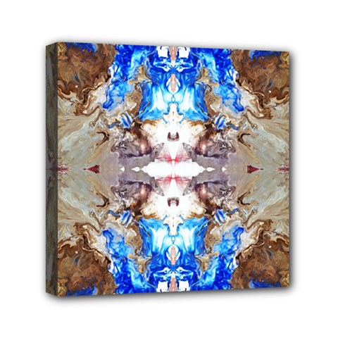 Abstract Acrylic Pouring Art Mini Canvas 6  X 6  (stretched) by kaleidomarblingart