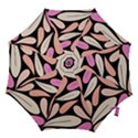 Pattern Feuilles Rose Peche Jaune Hook Handle Umbrellas (Medium) View1