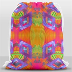 Glitch Futuristic Punk  Drawstring Bag (large) by gloriasanchez