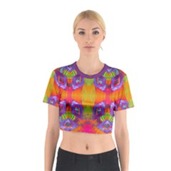 Glitch Futuristic Punk  Cotton Crop Top by gloriasanchez