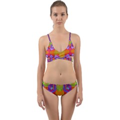 Glitch Futuristic Punk  Wrap Around Bikini Set by gloriasanchez