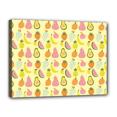 Tropical Fruits Pattern  Canvas 16  X 12  (stretched) by gloriasanchez