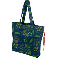Folk Floral Art Pattern  Flowers Abstract Surface Design  Seamless Pattern Drawstring Tote Bag by Eskimos