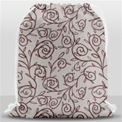 Curly Lines Drawstring Bag (large) by SychEva