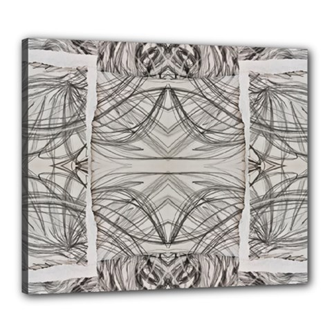 Monochrome Module Pattern Iv Canvas 24  X 20  (stretched) by kaleidomarblingart