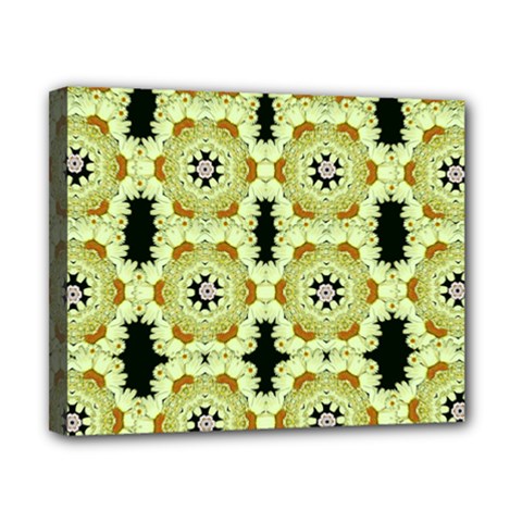 Summer Sun Flower Power Over The Florals In Peace Pattern Canvas 10  X 8  (stretched) by pepitasart