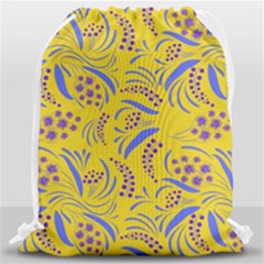 Folk Flowers Art Pattern Floral Abstract Surface Design  Seamless Pattern Drawstring Bag (large) by Eskimos
