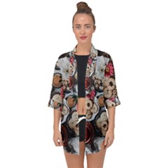 Cookies & Tea Tray  Open Front Chiffon Kimono by Incredible