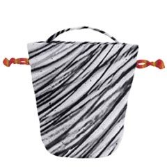 Galaxy Motion Black And White Print 2 Drawstring Bucket Bag by dflcprintsclothing