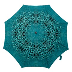 Blue Flowers So Decorative And In Perfect Harmony Hook Handle Umbrellas (large) by pepitasart