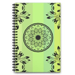 Green Grid Cute Flower Mandala 5 5  X 8 5  Notebook by Magicworlddreamarts1