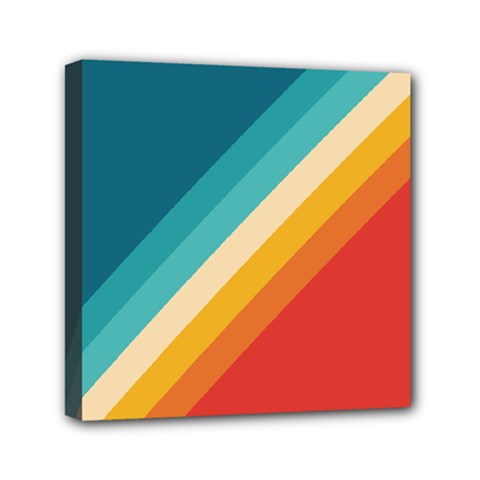 Classic Retro Stripes Mini Canvas 6  X 6  (stretched) by AlphaOmega