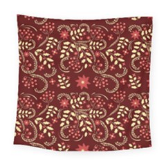 Folk Flowers Art Pattern Floral Abstract Surface Design  Seamless Pattern Square Tapestry (large) by Eskimos