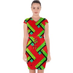 Pop Art Mosaic Capsleeve Drawstring Dress  by essentialimage365