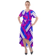 Pop Art Mosaic Front Wrap High Low Dress by essentialimage365