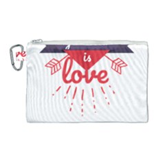 All You Need Is Love Canvas Cosmetic Bag (large) by DinzDas