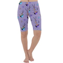 Japanese Ramen Sushi Noodles Rice Bowl Food Pattern Cropped Leggings  by DinzDas