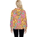 Fast Food Pizza And Donut Pattern Women s Lightweight Drawstring Hoodie View4