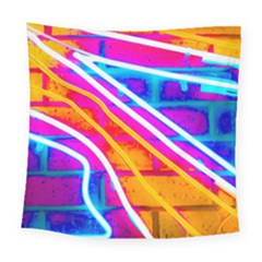 Pop Art Neon Wall Square Tapestry (large) by essentialimage365