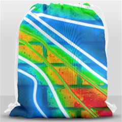 Pop Art Neon Wall Drawstring Bag (large) by essentialimage365