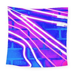 Pop Art Neon Wall Square Tapestry (large) by essentialimage365