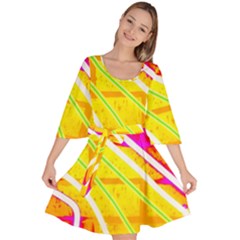 Pop Art Neon Wall Velour Kimono Dress by essentialimage365