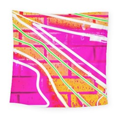 Pop Art Neon Wall Square Tapestry (large) by essentialimage365