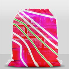 Pop Art Neon Wall Drawstring Bag (small) by essentialimage365