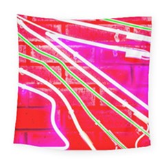 Pop Art Neon Wall Square Tapestry (large) by essentialimage365