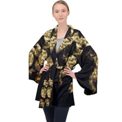 Bud Gilt  Long Sleeve Velvet Kimono  by MRNStudios