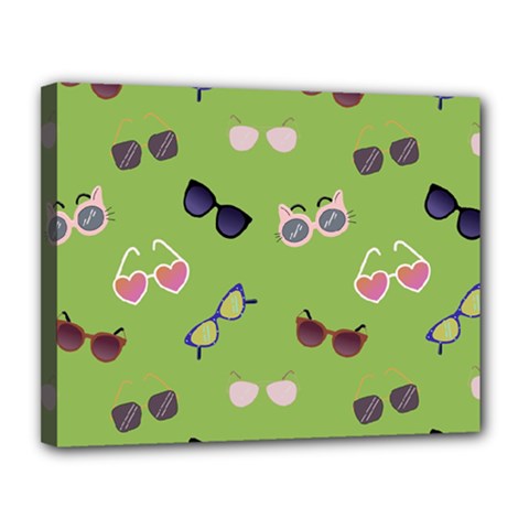 Sunglasses Funny Canvas 14  X 11  (stretched) by SychEva