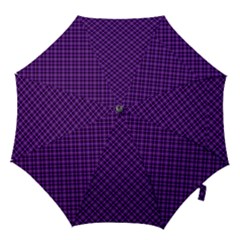 Purple, Black And Yellow Color Plaid, Retro Tartan Pattern Hook Handle Umbrellas (small) by Casemiro