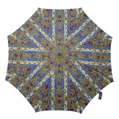 Ornament Striped Textured Colored Pattern Hook Handle Umbrellas (medium) by dflcprintsclothing