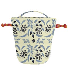 Folk Flowers Art Pattern Floral  Surface Design  Seamless Pattern Drawstring Bucket Bag by Eskimos