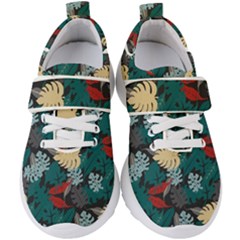 Tropical Autumn Leaves Kids  Velcro Strap Shoes by tmsartbazaar