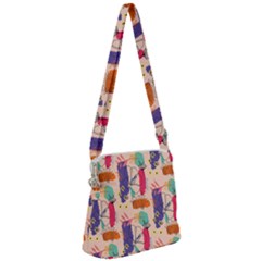Minimal Floral Art Zipper Messenger Bag by designsbymallika