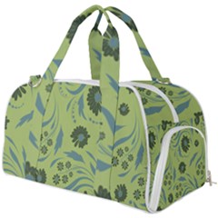 Folk Flowers Art Pattern Burner Gym Duffel Bag by Eskimos