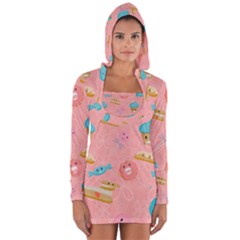 Toothy Sweets Long Sleeve Hooded T-shirt by SychEva