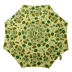 Folk Flowers Art Pattern Floral  Hook Handle Umbrellas (small) by Eskimos