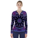 Framed Mandala V-Neck Long Sleeve Top View1