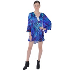 Zzzap! V-neck Flare Sleeve Mini Dress by MRNStudios