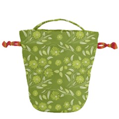 Folk Flowers Art Pattern  Drawstring Bucket Bag by Eskimos